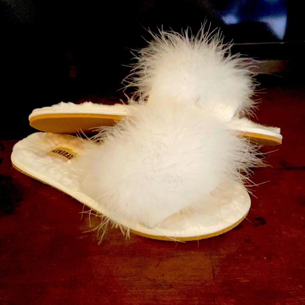 White Feather Slippers